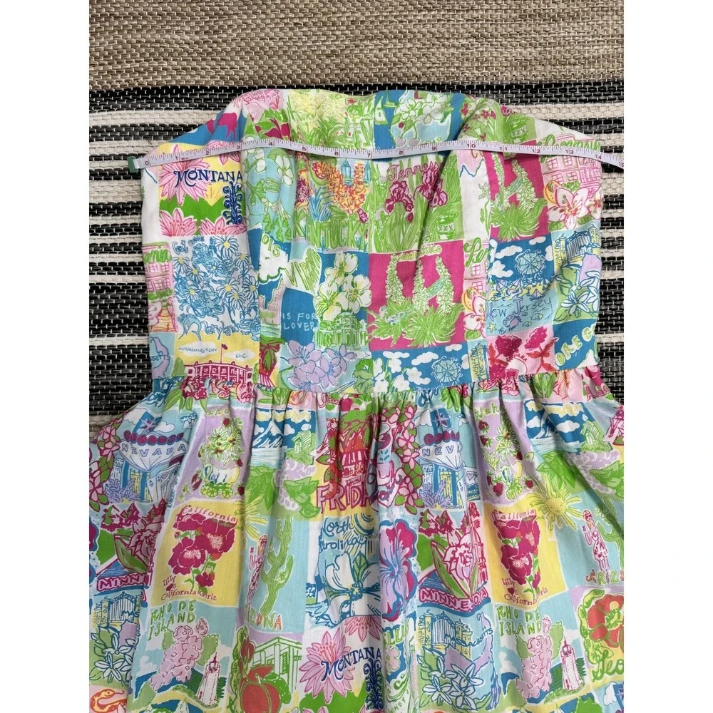 Lilly Pulitzer Dress Women's 4 State of Mind Patchwork Strapless Sundress Preppy - Picture 9 of 16